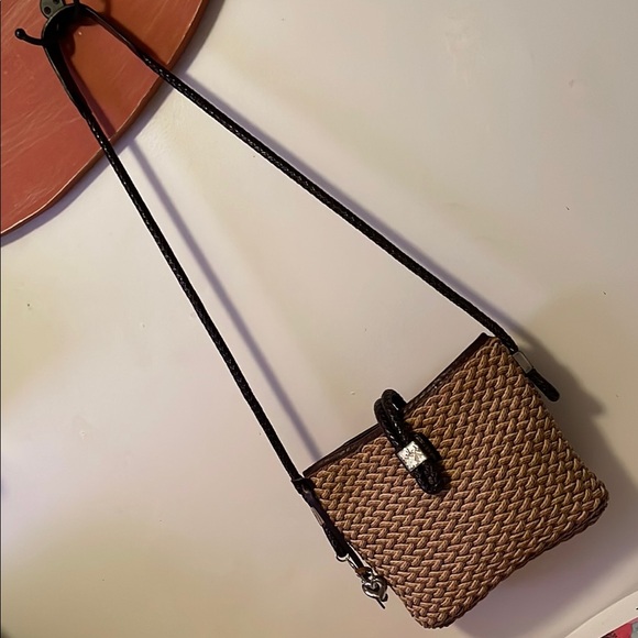 Tan and Brown Crossbody Bag with Woven Texture - Picture 6 of 6
